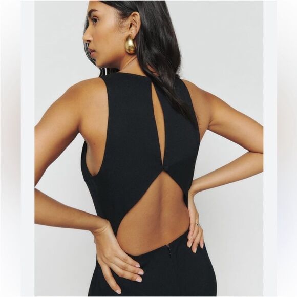 Reformation Lucia Jumpsuit Black Cut-Out NWT $228 - Picture 3 of 5